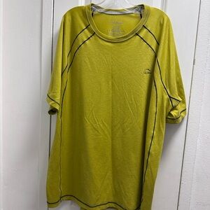 L.L. Bean Men's Short-Sleeve Crew Neck Shirt - Yellow-Green XL